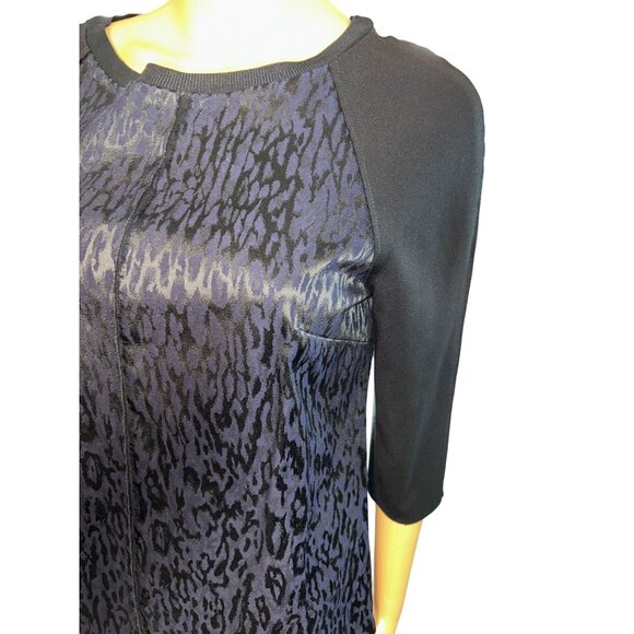 Elie Tahari Leopard Jacquard Seamed Top Small Money Goth Sophisticated - Picture 6 of 11
